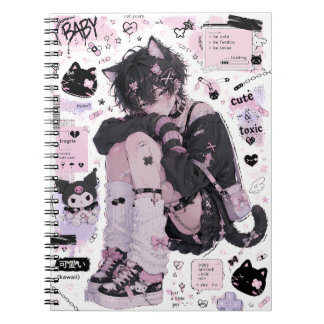 Carnet Pastel Goth Anime Femboy Esthétique Mignon Neko Ch