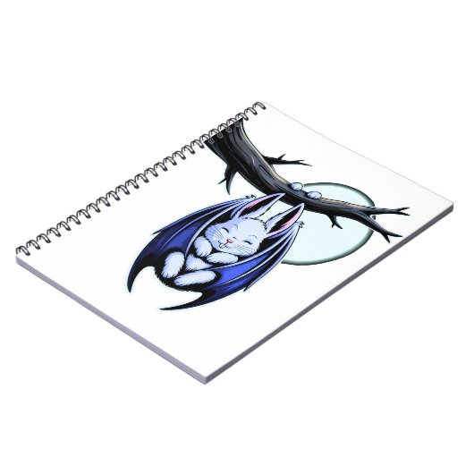 Carnet Pastel Goth Bat Bunny Lune (Côté gauche)