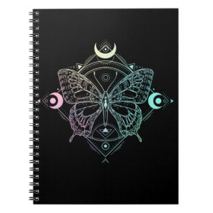 Carnet Pastel Goth Moon Gothic Wicca Crescent Butterfly