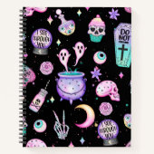 Carnet pastel goth motif foncé (Devant)