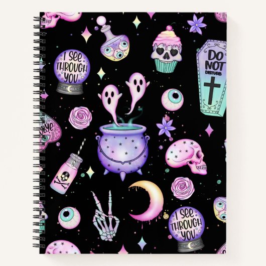 Carnet pastel goth motif foncé (Devant)