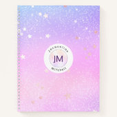 Carnet Pastel Gradient Parties scintillant Stars Iridesce (Devant)