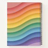 Carnet Pastel Gradient Wave Stripes Personalized Notebook (Dos)