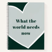 Carnet Pastel Green Heart Motivational Quote Emerald (Devant)