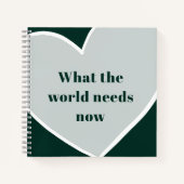Carnet Pastel Green Heart Motivational Quote Emerald (Devant)