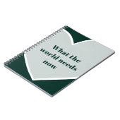 Carnet Pastel Green Heart Motivational Quote Emerald (Côté gauche)