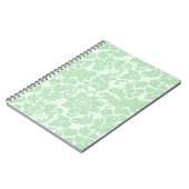 Carnet Pastel Green Monochromatique Vintage Floral Damask (Côté gauche)