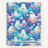 Carnet Pastel Halloween Cute Ghost Retro Floral (Devant)
