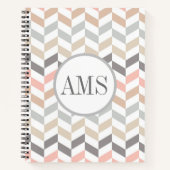 Carnet Pastel Herringbone Monogramme Recette (Devant)