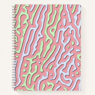 Carnet Pastel Kawaii Design Abstrait de Squiggle coloré