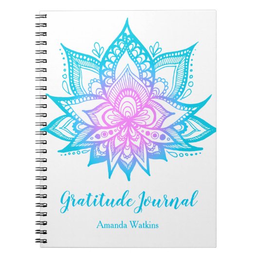 Carnet Pastel Lotus Flower Meditation Gratitude (Devant)