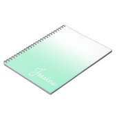 Carnet Pastel Mint et Blanc Ombré (Côté gauche)