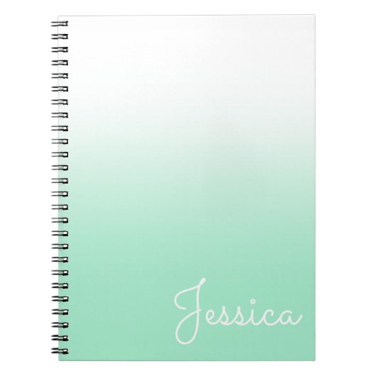 Carnet Pastel Mint et Blanc Ombré (Devant)
