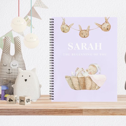 Carnet Pastel Moderne Purple Cadeau Bébé Pour Maman À Êtr