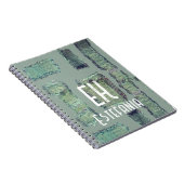 Carnet Pastel monogramme abstrait sauge vert olive modern (Côté Droit)