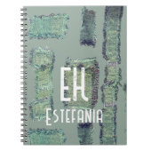 Carnet Pastel monogramme abstrait sauge vert olive modern (Devant)