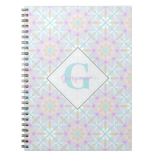 Carnet Pastel personnalisé Arc-en-ciel Floral Mandala Car
