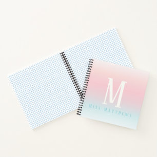 Carnet Pastel personnalisé nom arc-en-ciel cadeau enseign