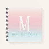 Carnet Pastel personnalisé nom arc-en-ciel cadeau enseign (Devant)