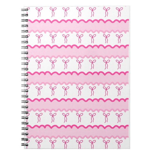 Carnet Pastel Pink Bow Seamless Pattern – Cute Aesthetic (Devant)