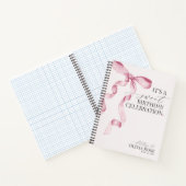 Carnet Pastel Pink Coquette Bow Lettres à fille d'anniver (Intérieur)