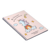 Carnet Pastel Pink Funny Unicorne Mange Mes devoirs (Côté Droit)