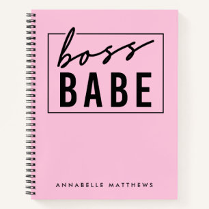 Carnet Pastel Pink Girl Boss Babe Propriétaire d'entrepri