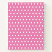 Carnet Pastel Pink White Polka Dot Stripe Nom du script (Dos)