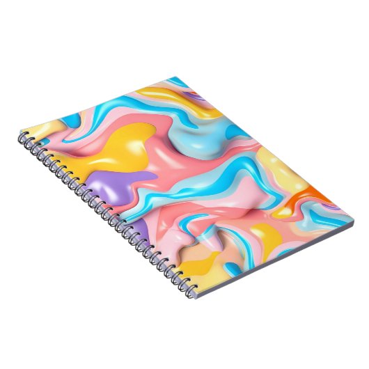 Carnet Pastel Plastic Fluid Abstrait (Côté Droit)