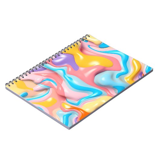 Carnet Pastel Plastic Fluid Abstrait (Côté gauche)