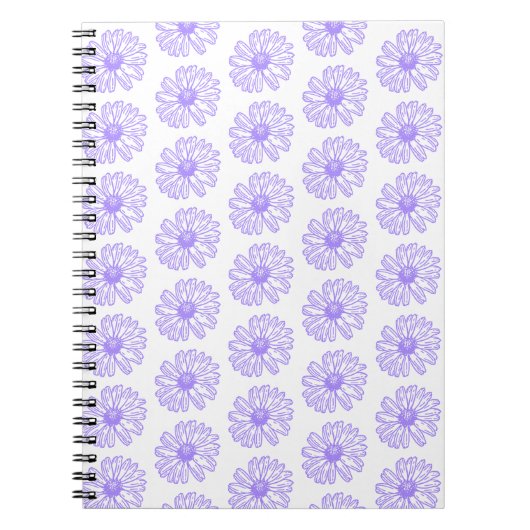Carnet Pastel Purple Daisy Flower Print, Hippie Floral (Devant)