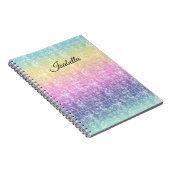 Carnet Pastel Rainbow avec nom de script ou votre texte (Côté Droit)