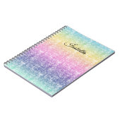 Carnet Pastel Rainbow avec nom de script ou votre texte (Côté gauche)