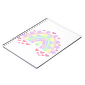 Carnet Pastel Rainbow Hearts et Empreintes de pattes de c (Côté gauche)