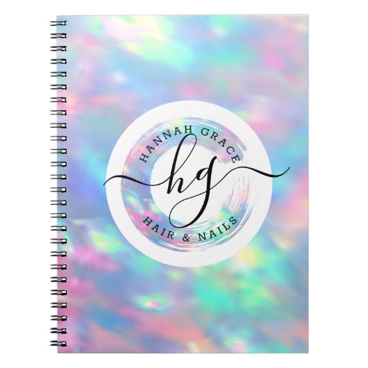 Carnet Pastel Rainbow Personnalisé Logo Élégant Styliste (Devant)