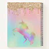 Carnet Pastel Rainbow Unicorn Driving Gold Parties scinti (Dos)
