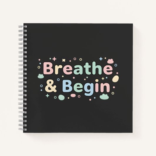 Carnet pastel « Respirer et commencer » (Devant)