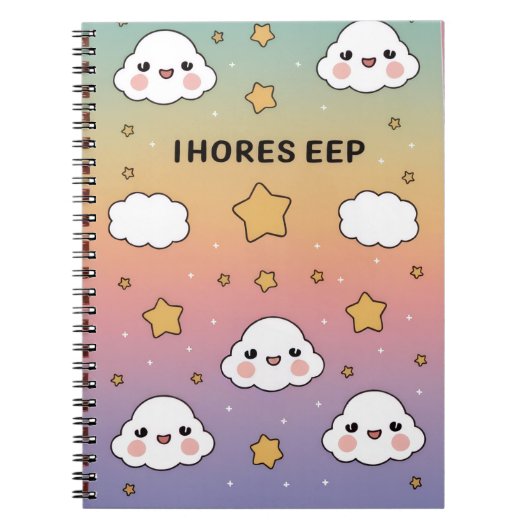 Carnet “Pastel rêveur, nuages doux, étoiles, couverture d (Devant)