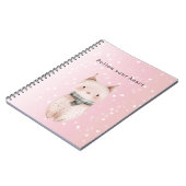 Carnet Pastel Rose Chat Confetti Points (Côté gauche)