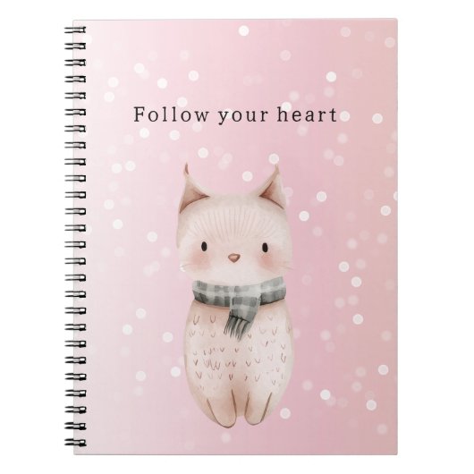 Carnet Pastel Rose Chat Confetti Points (Devant)