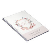 Carnet Pastel Rose Fleur sauvage Aquarelle Crest Monogram (Côté Droit)