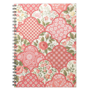 Carnet Pastel Rose Motif à patchwork floral