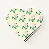Carnet Pastel rose Rose Fleur en forme de coeur (Dos)