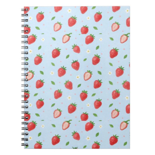 Carnet Pastel Strawberry Dreams Motif sans couture (Devant)