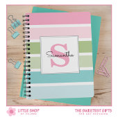 Carnet Pastel Stripes Monogramme
