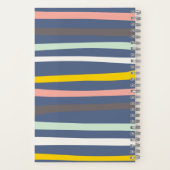 Carnet Pastel Stripes Nom monogramme Sujet de l'école (Verso)