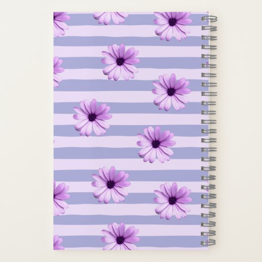 Carnet Pastel stripes pattern with Daisies (Verso)