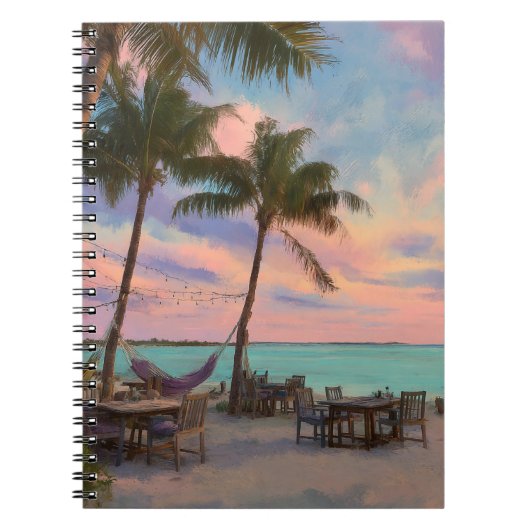 Carnet Pastel Sunset Beach Hammock Paradise Art (Devant)