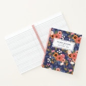 Carnet Pastels & Dark Blue Boho Nom du motif floral (Intérieur)