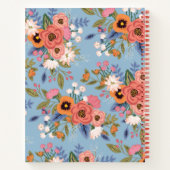 Carnet Pastels & Light Blue Boho Floral Nom du motif (Dos)